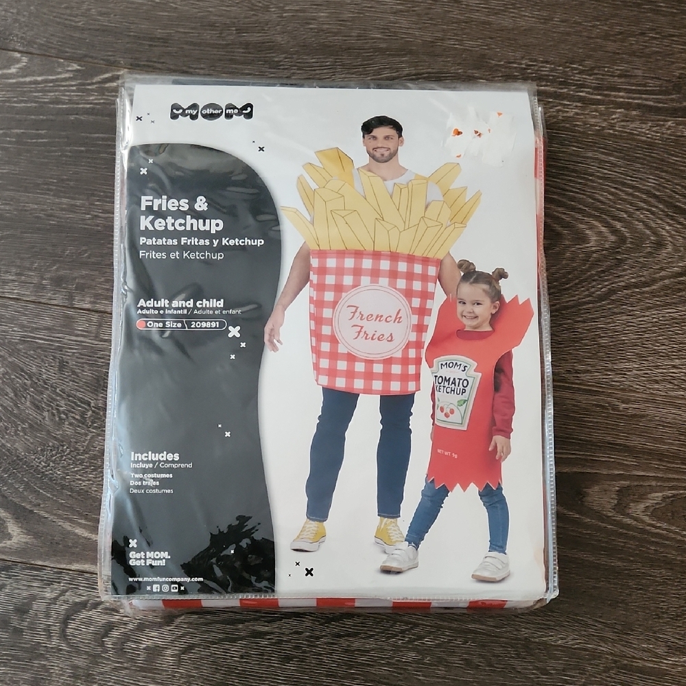MOM - Halloween Fries and Ketchup Costume Set For Adult and Child - BRAND NEW